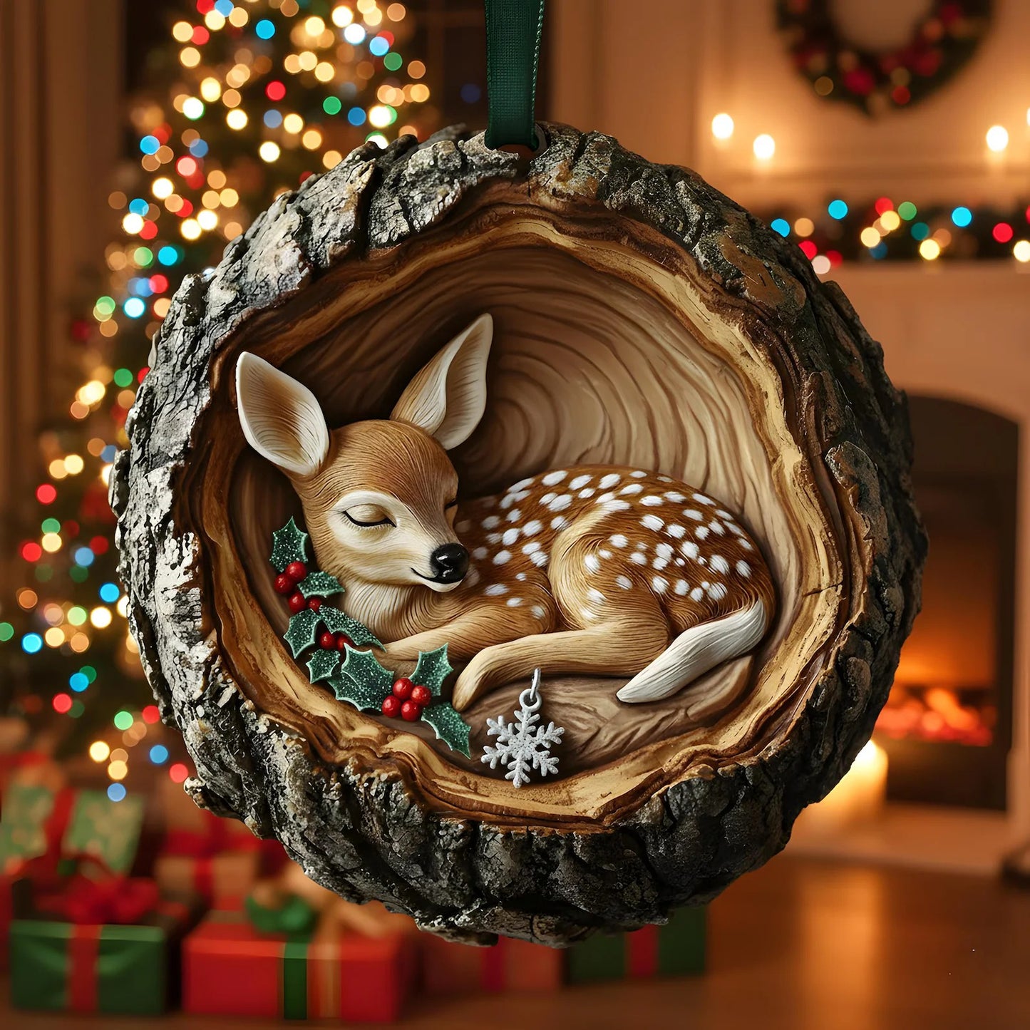 Animals Wooden Ornament, Christmas Decoration Wooden Ornament