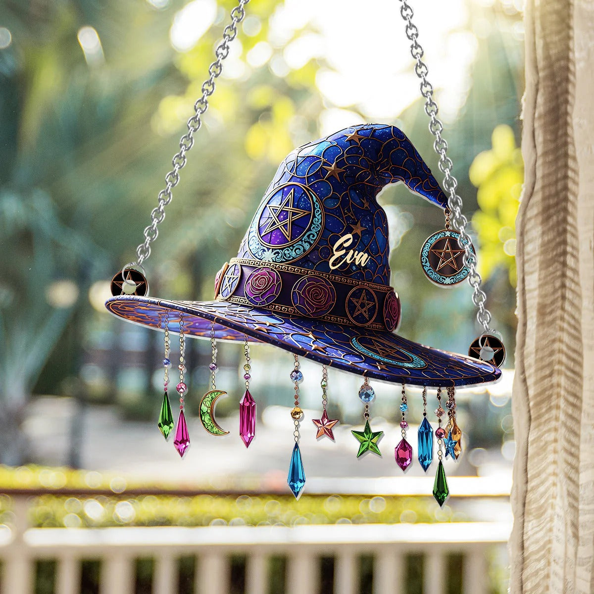 Witch Magical Hat - Personalized Witch Acrylic Window Hanging Suncatcher