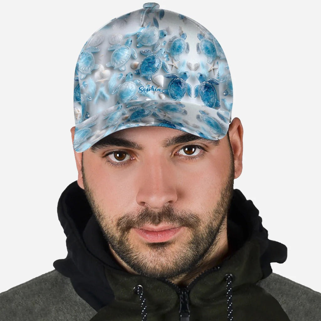 Sea Turtles The Ocean Is Calling, Personalized Turtle Classic Cap