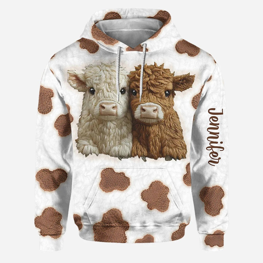 Adorable Highland Cows - Personalized Hoodie and Leggings