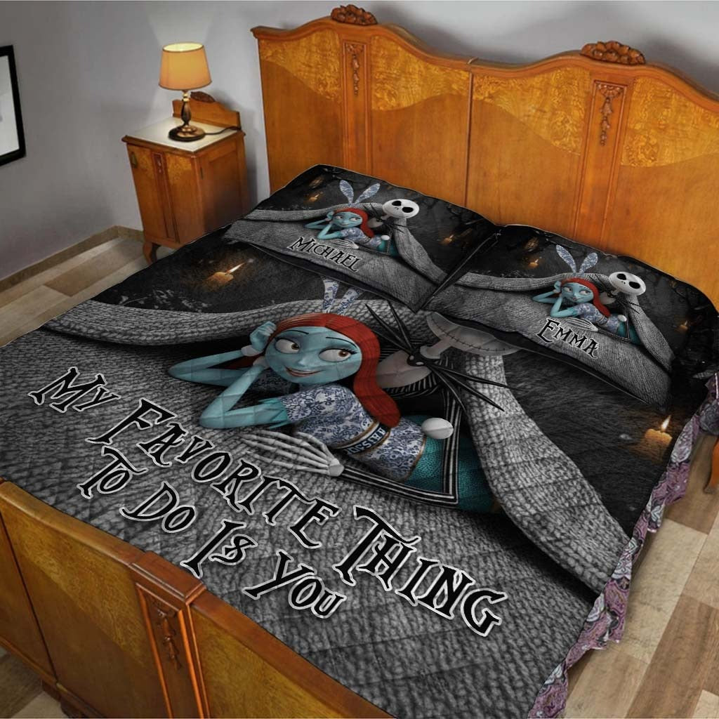 My Favorite Things To Do Is You - Personalized Couple Bedding Set