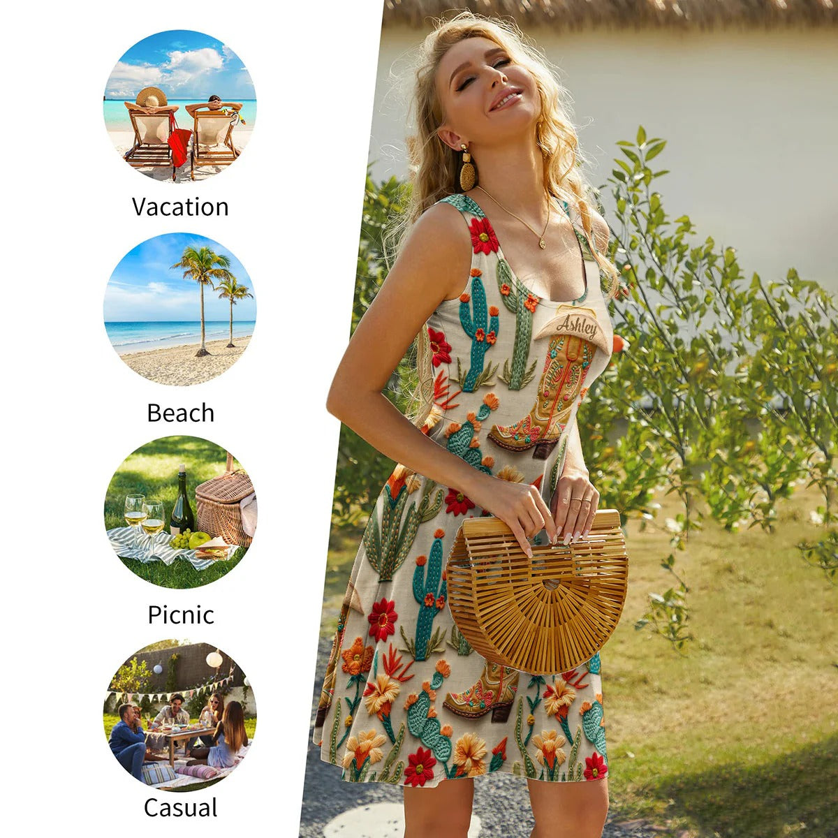 Cactus Cowgirl - Personalized Sleeveless Dress