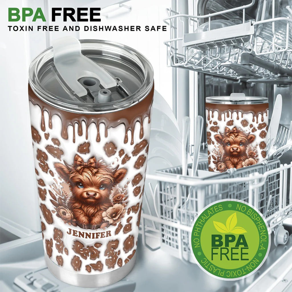 Personalized Beautiful Highland Cow Tumbler