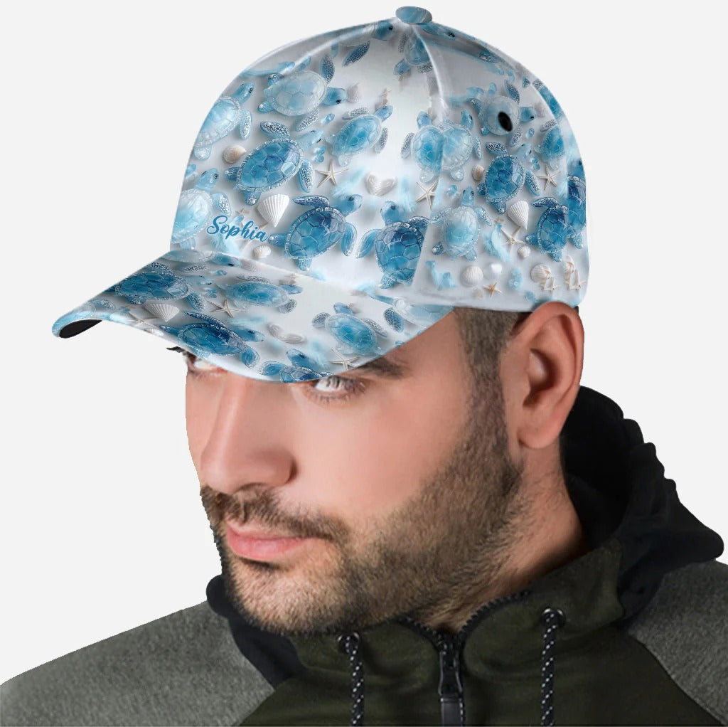 Sea Turtles The Ocean Is Calling, Personalized Turtle Classic Cap