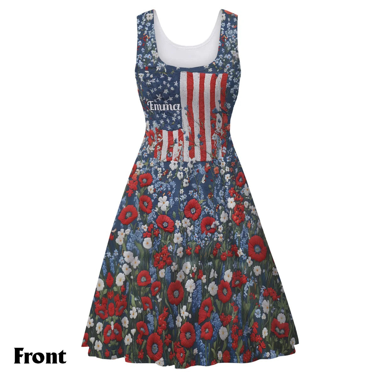 Red White and Feral - Personalized Sleeveless Dress