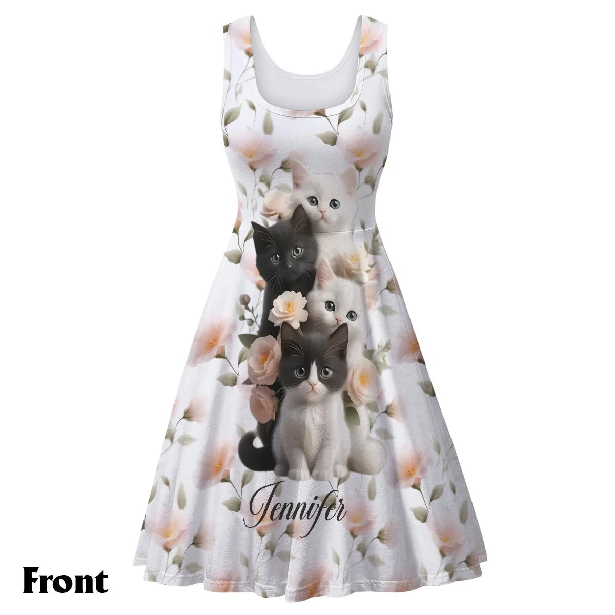 Cute Kittens - Personalized Sleeveless Dress