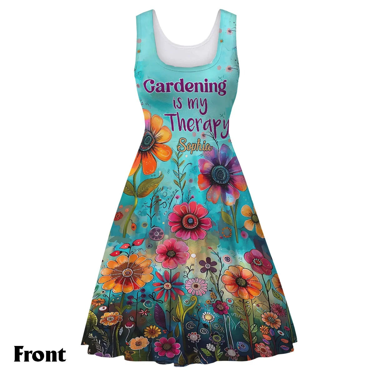 Gardening Is My Therapy - Personalized Sleeveless Dress