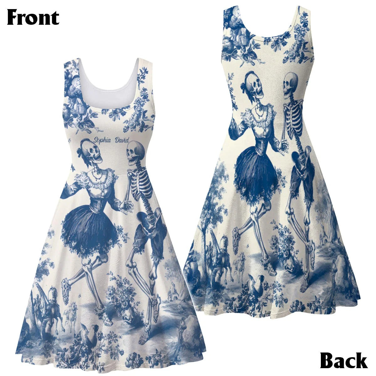 Til Death Do Us Part Aloha Skeleton - Personalized Sleeveless Dress