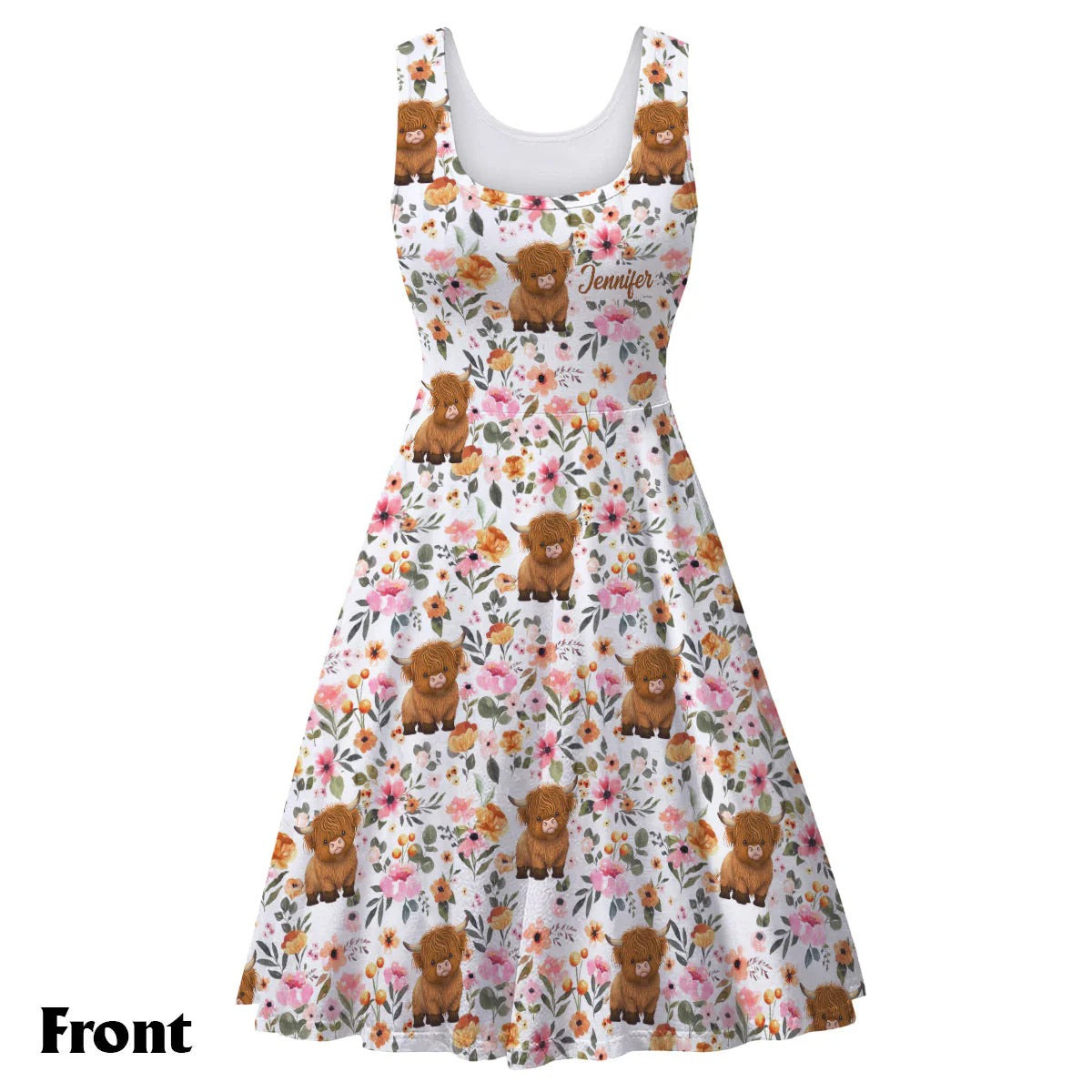 Just A Girl Who Loves Highland Cows- Personalized Sleeveless Dress