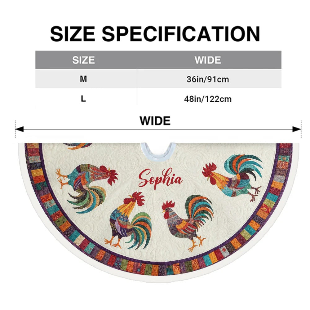 Love Chicken - Personalized Chicken Tree Skirt