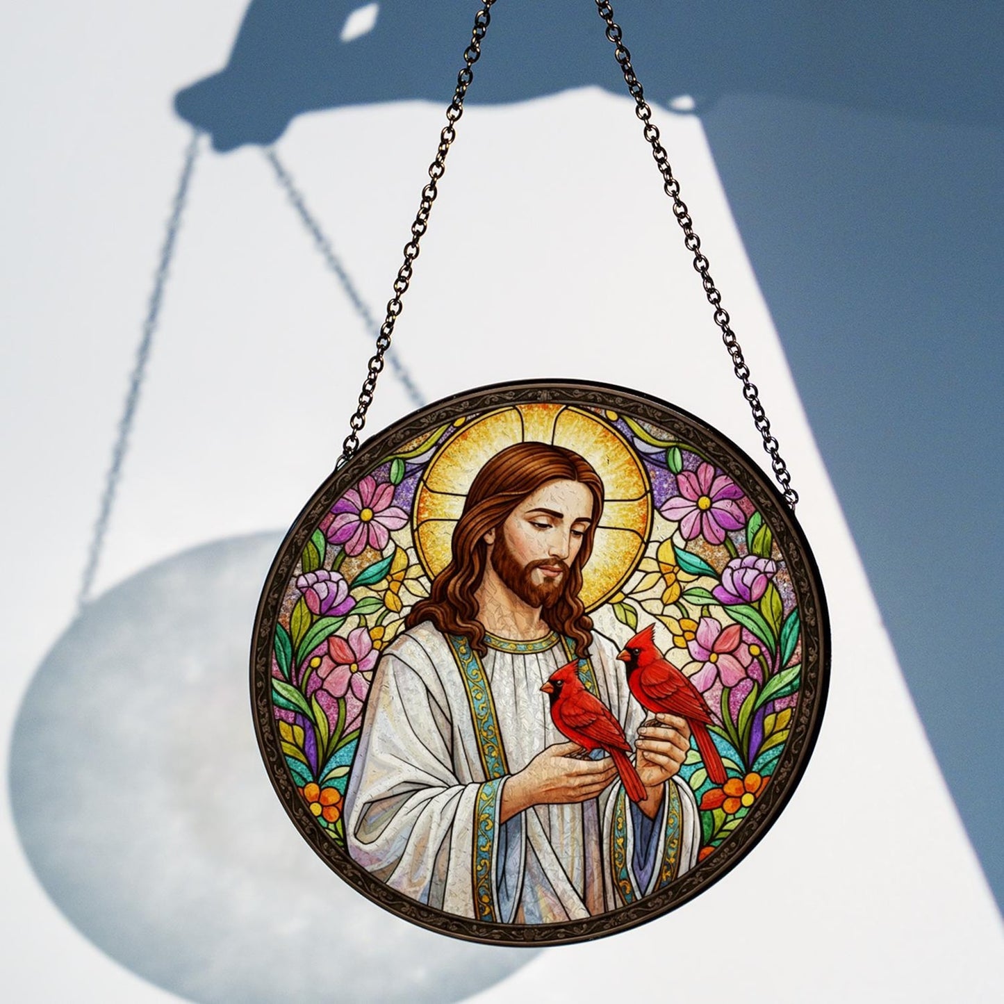 Jesus Suncatcher, Christian Stained Glass