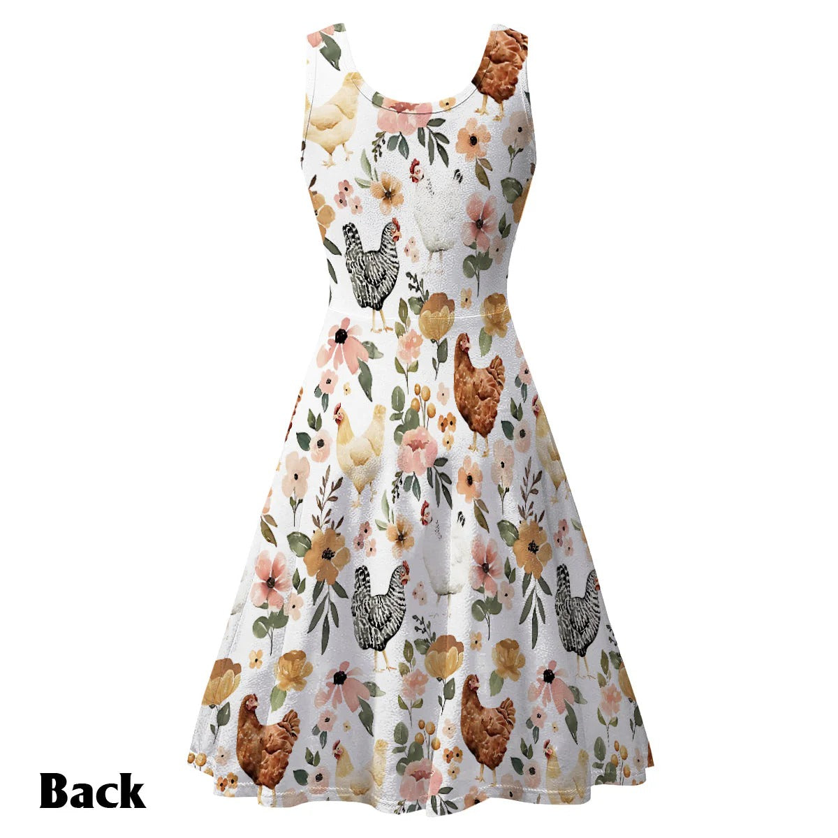Floral Chicken - Personalized Sleeveless Dress