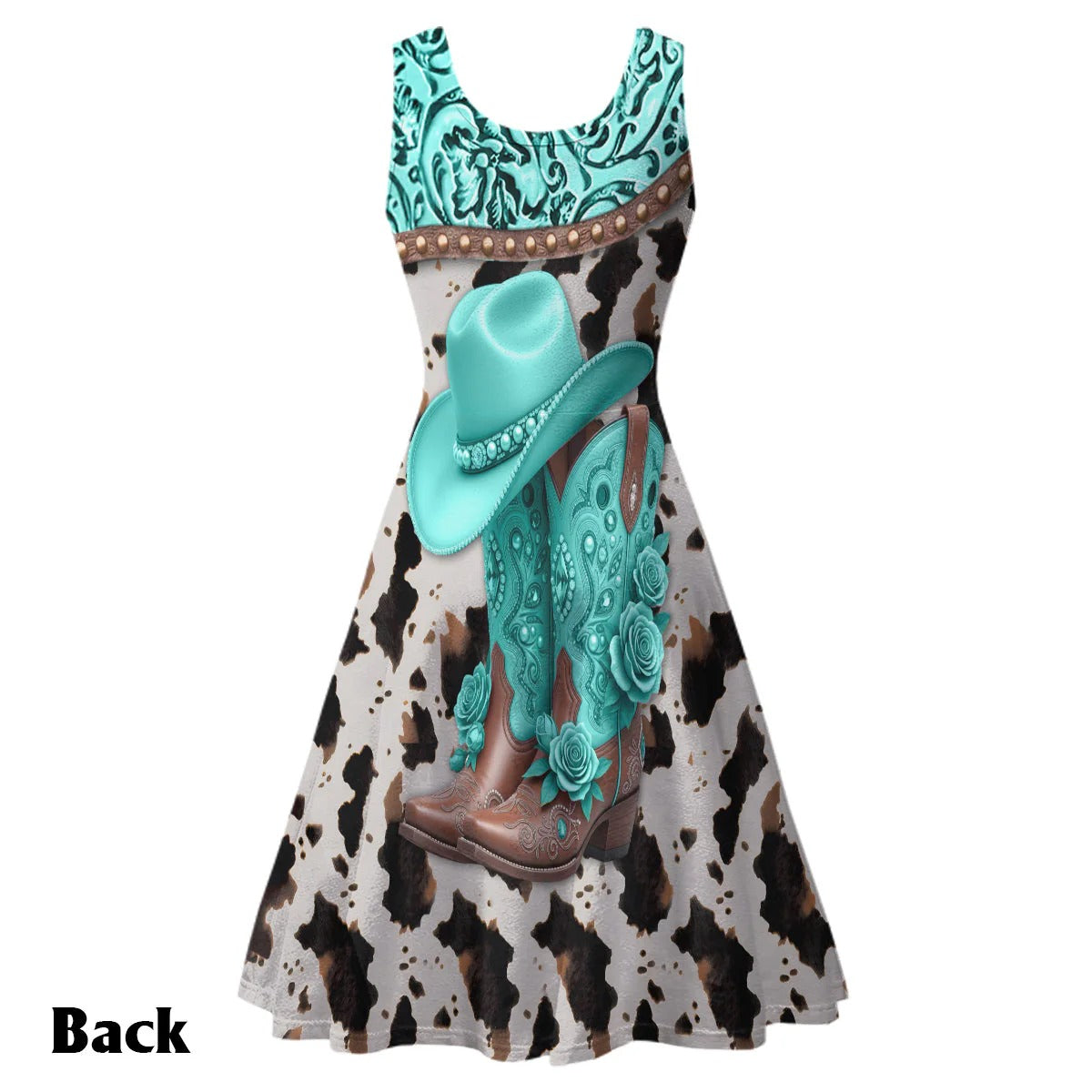 Western Cowgirl Boots - Personalized Sleeveless Dress
