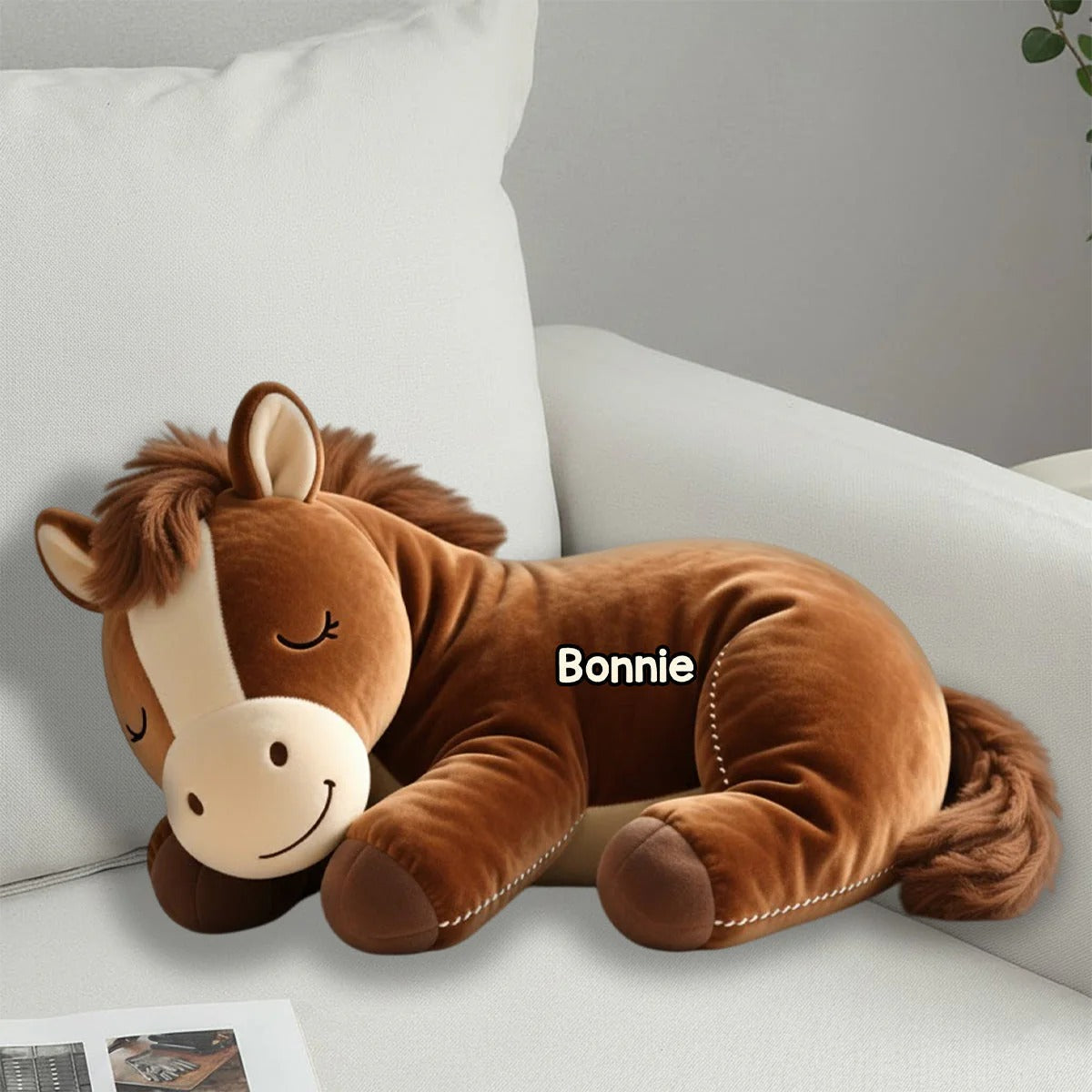 Sleeping Pony - Personalized Cozy Shaped Pillow