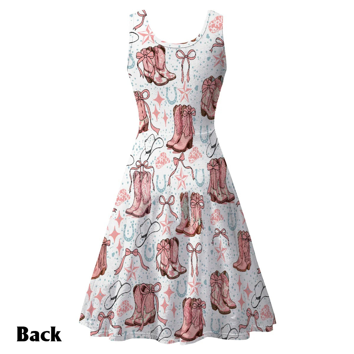 Coquette Cowgirl Boots and Bows - Personalized Sleeveless Dress