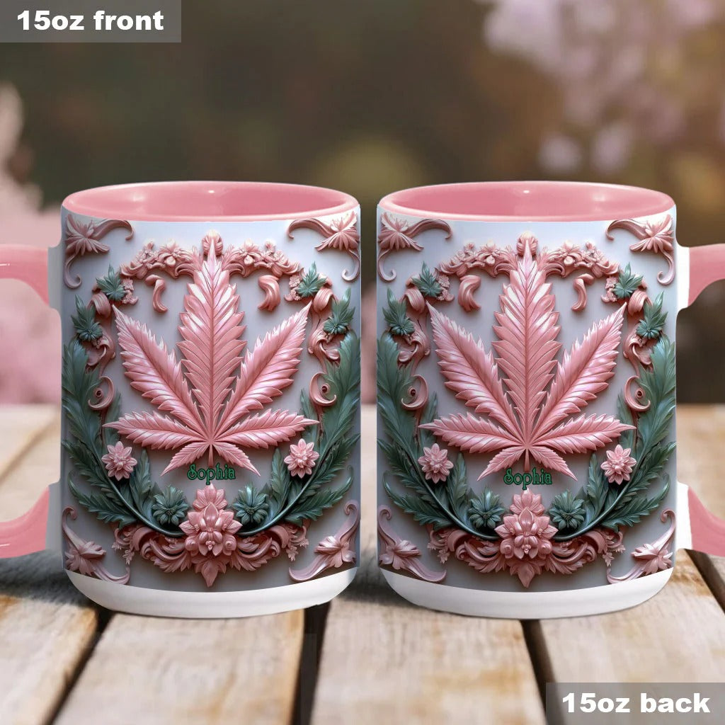 Stunning Leaf, Personalized Weed Accent Mug