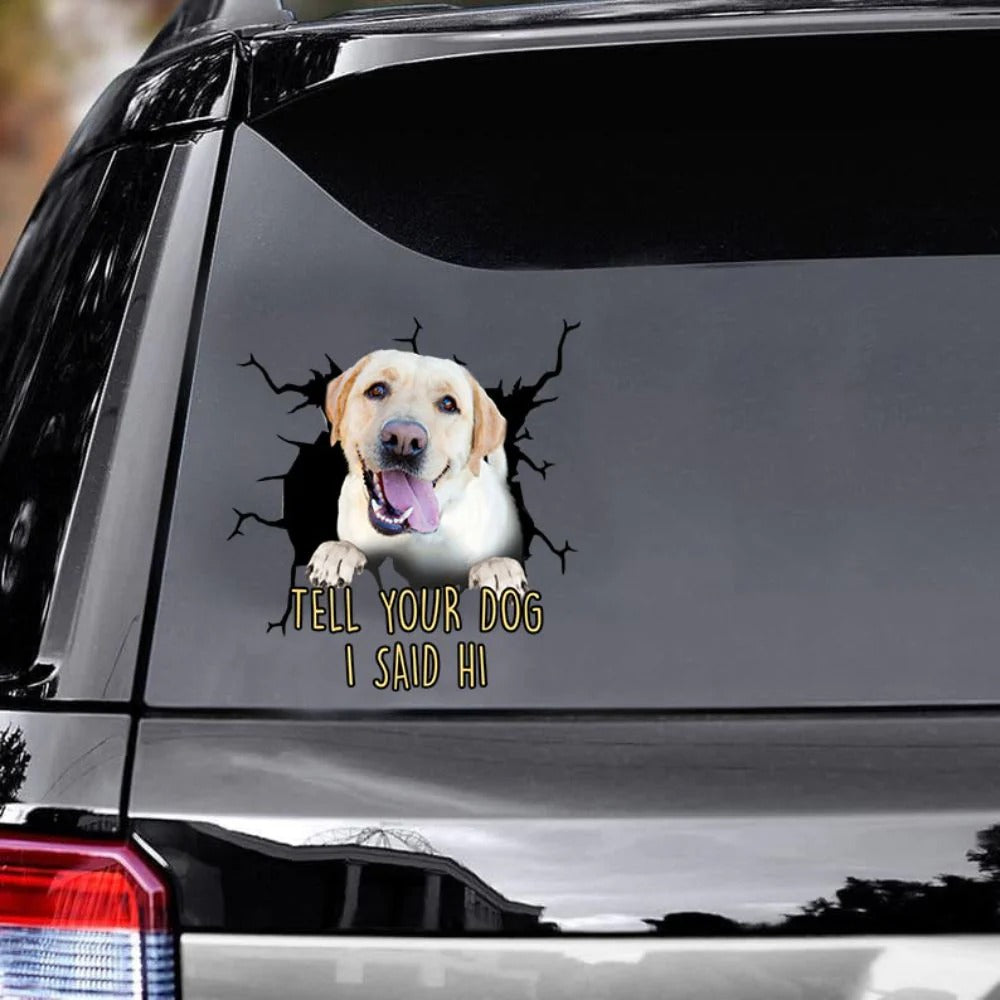 Funny Labrador Car Sticker, Dog Decal