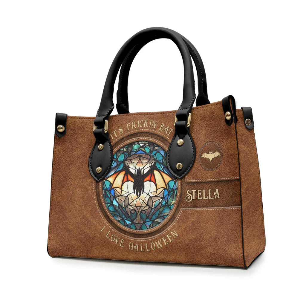 It's Frickin' Bat I Love Halloween - Personalized Leather Handbag