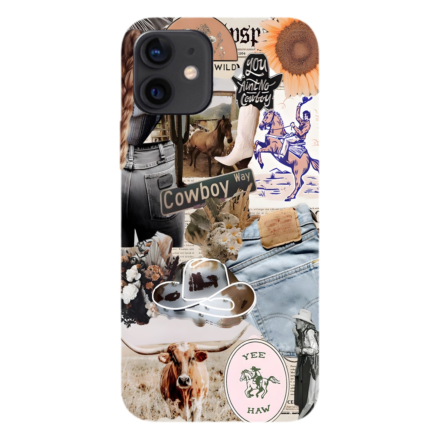 Cowboy Way Collage – Western Rodeo Vibes Phone Case