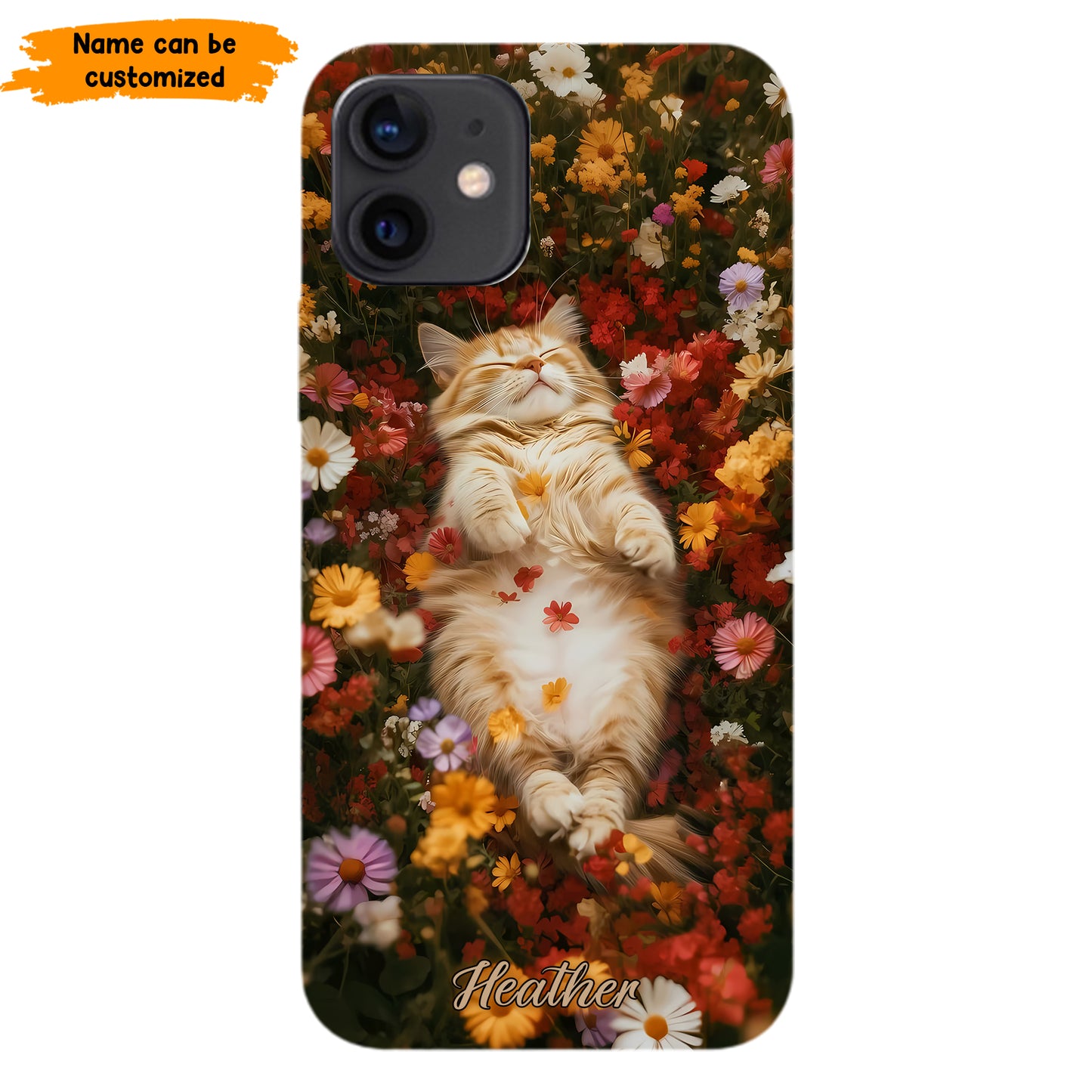 Cozy Cat in Flowers Personalized Phone Case