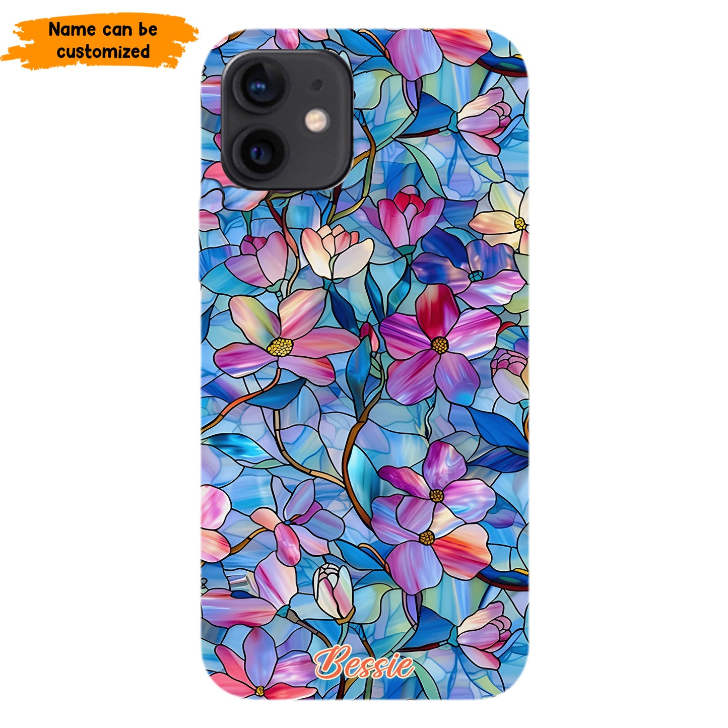 Personalized Stained Glass Floral Phone Case