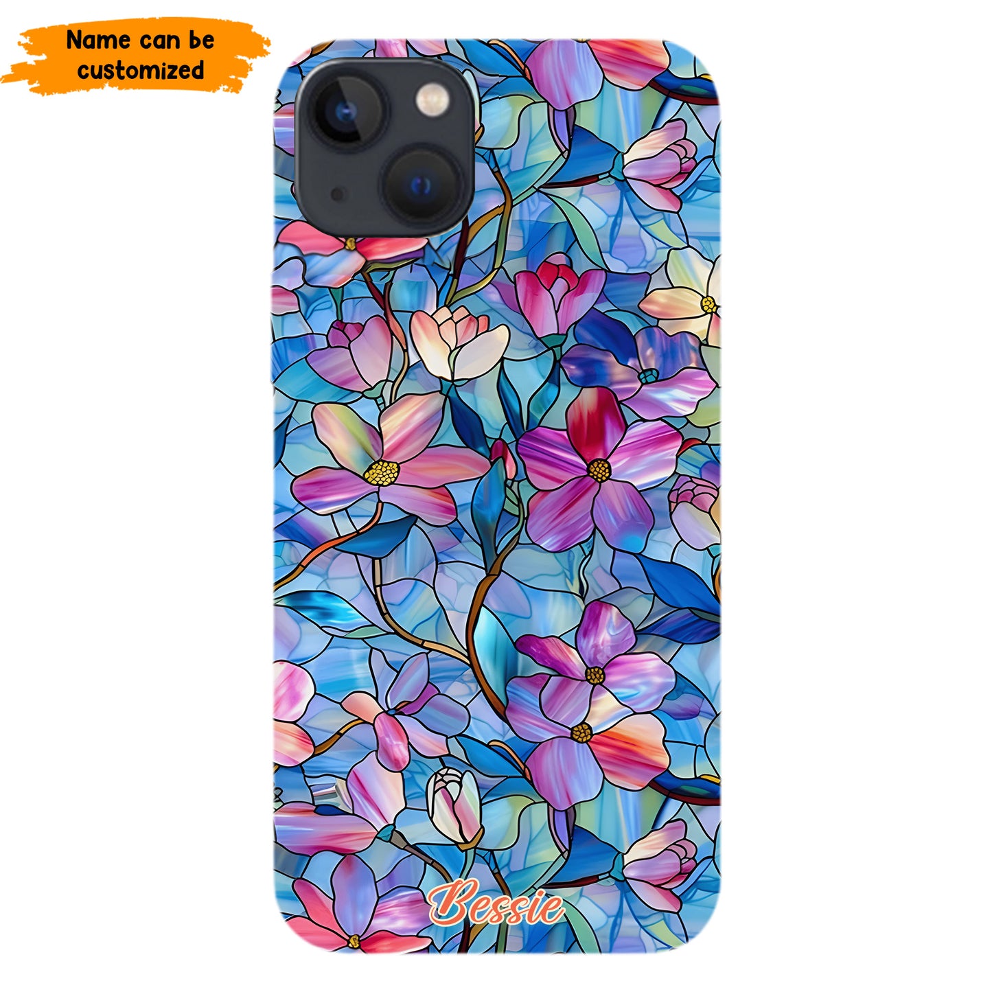 Personalized Stained Glass Floral Phone Case