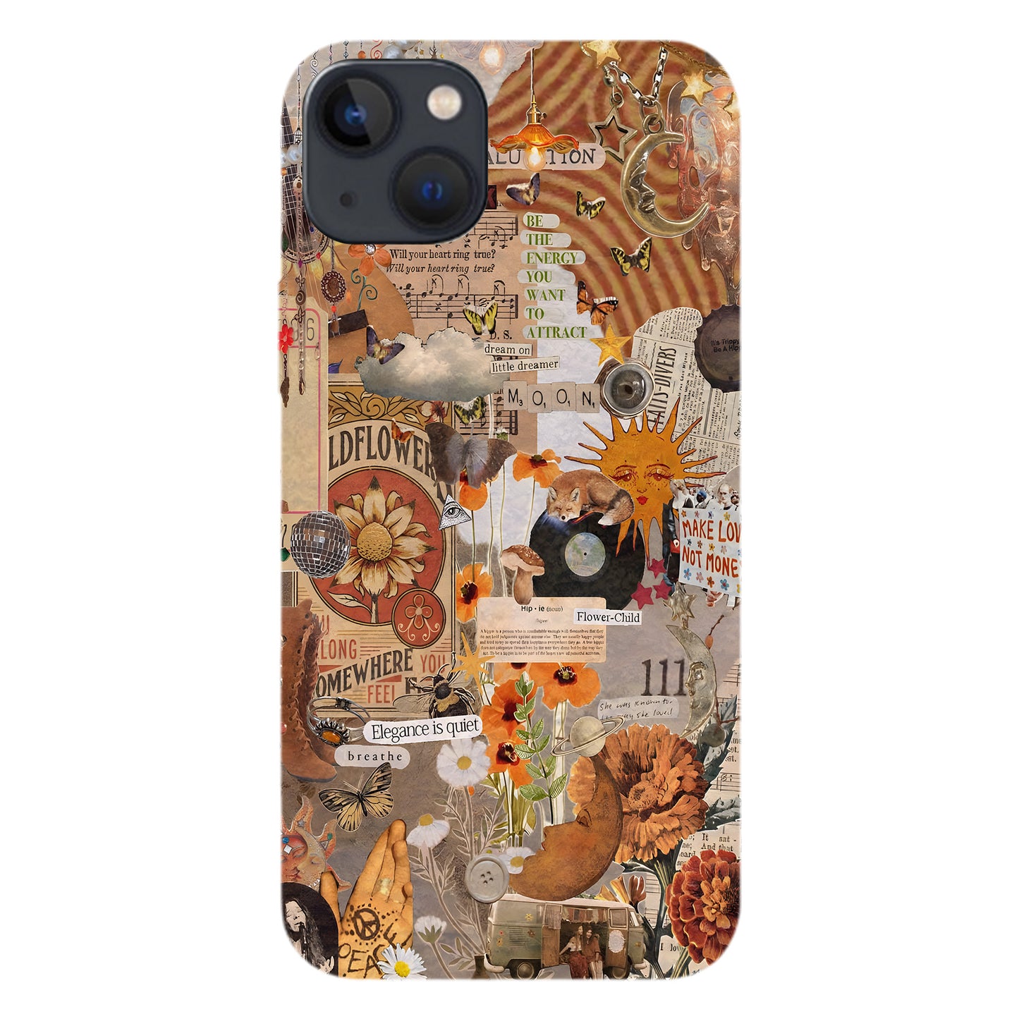 Boho Collage Phone Case – Flower Child Energy