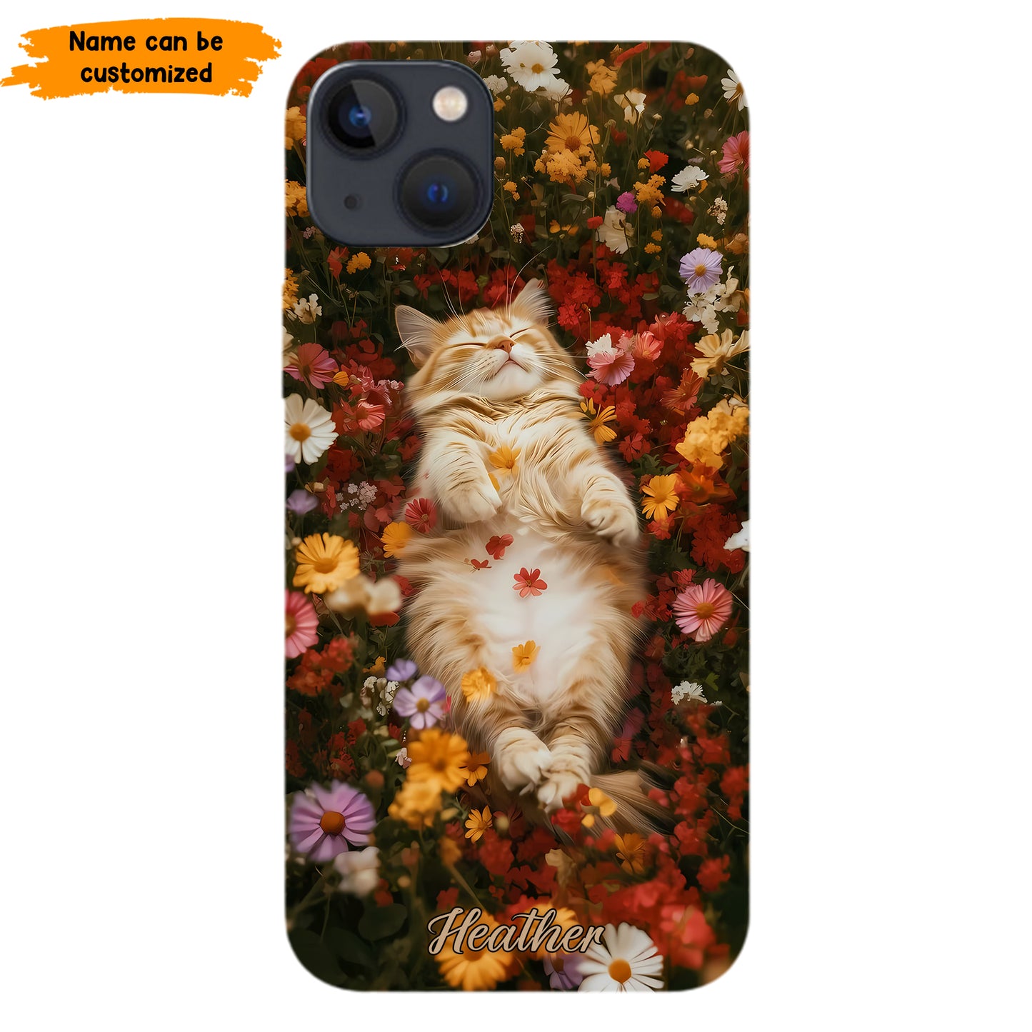 Cozy Cat in Flowers Personalized Phone Case