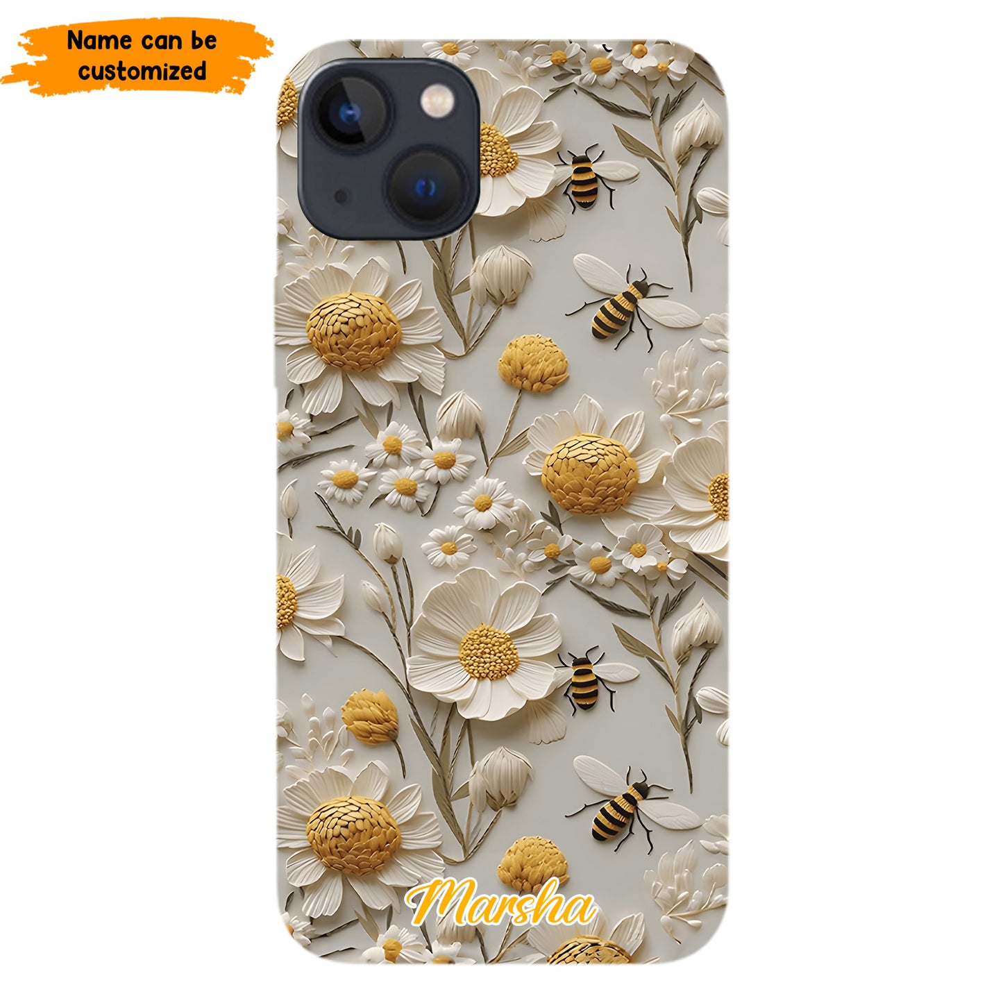 Bee Floral – Personalized Phone Case