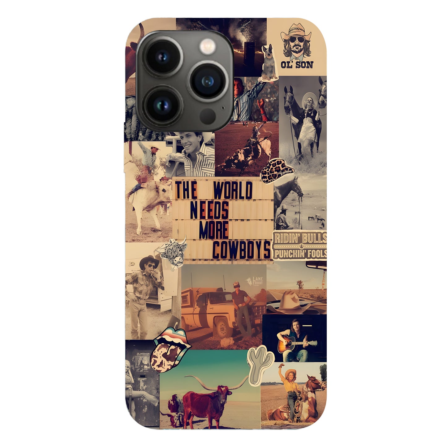 Rodeo Roots Collage – Vintage Cowboy Phone Case