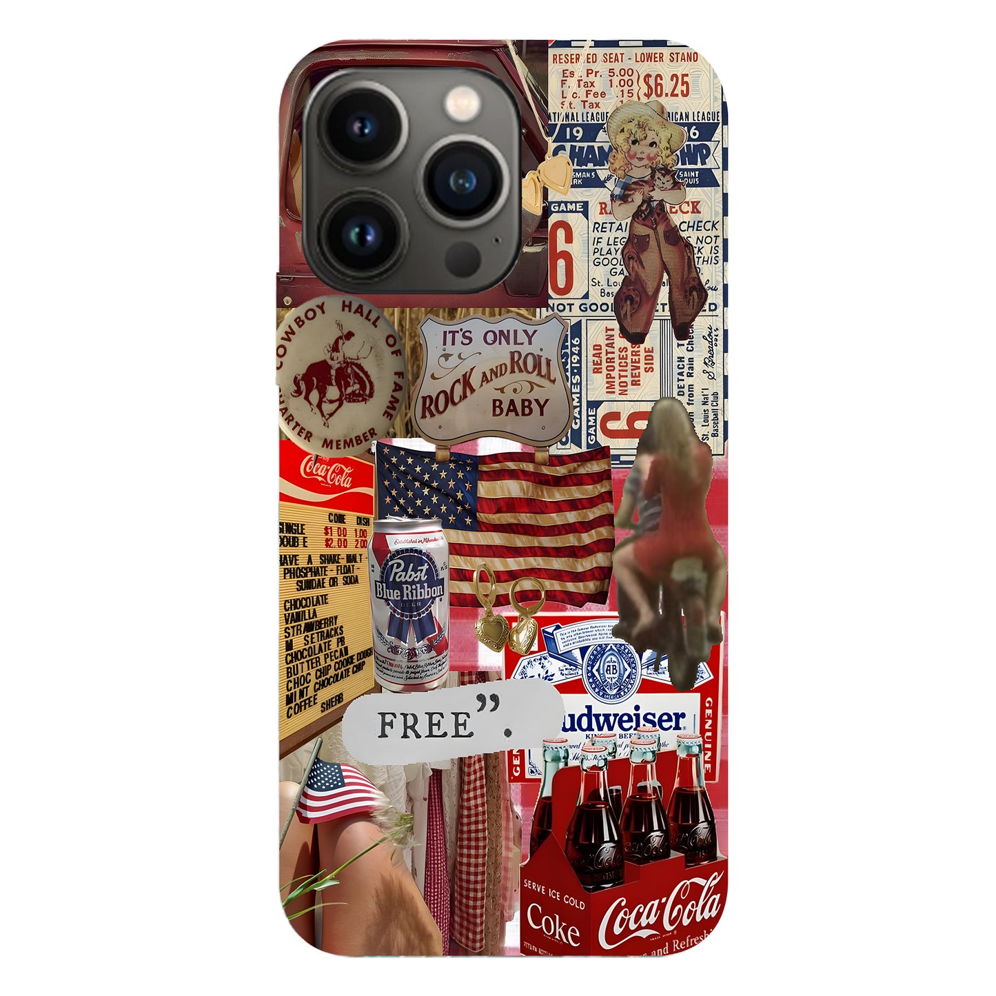 Born to Be Free – Vintage Americana Phone Case
