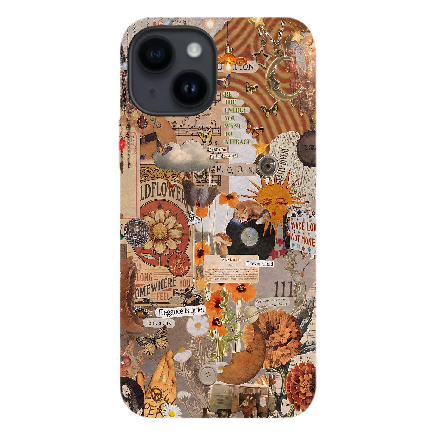 Boho Collage Phone Case – Flower Child Energy
