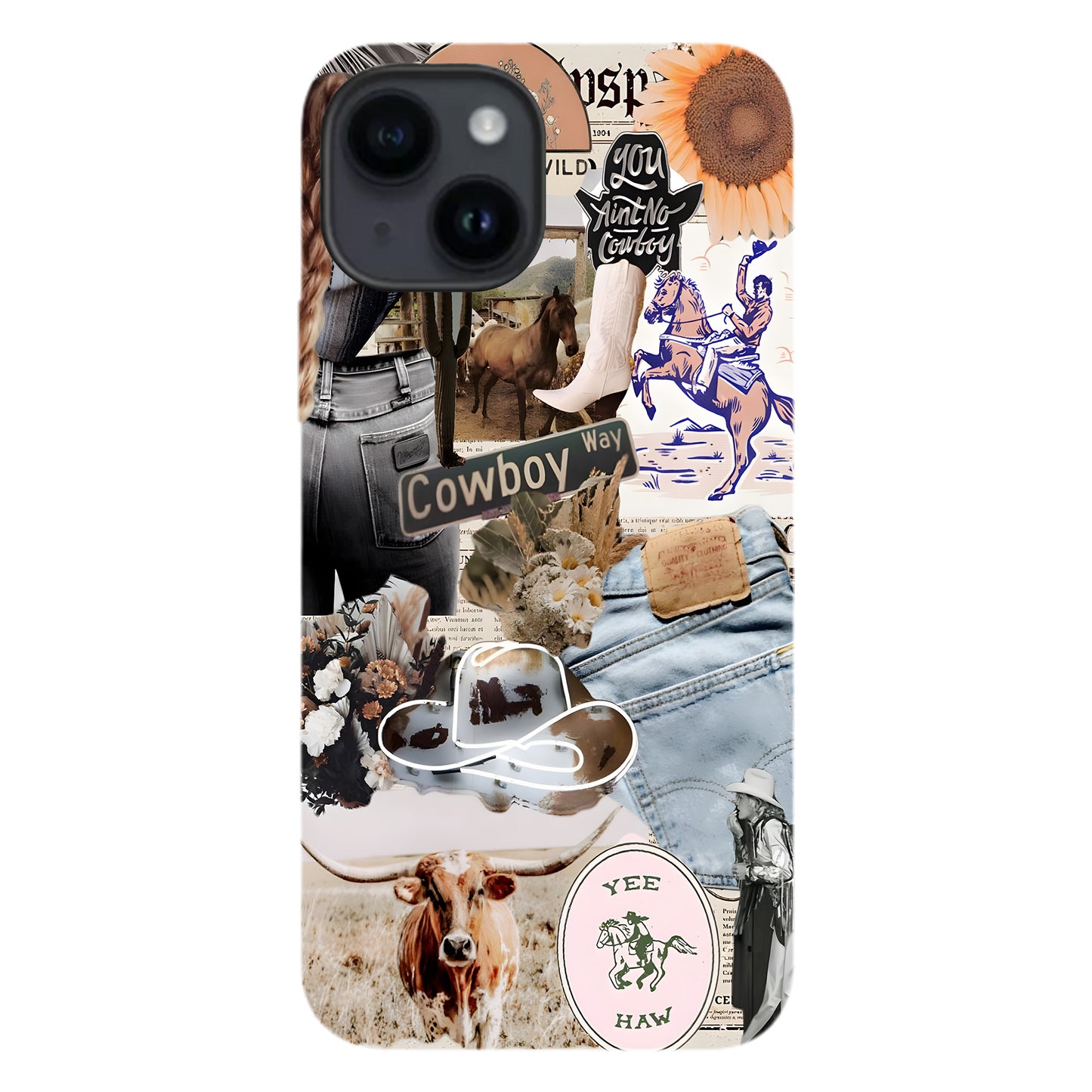 Cowboy Way Collage – Western Rodeo Vibes Phone Case