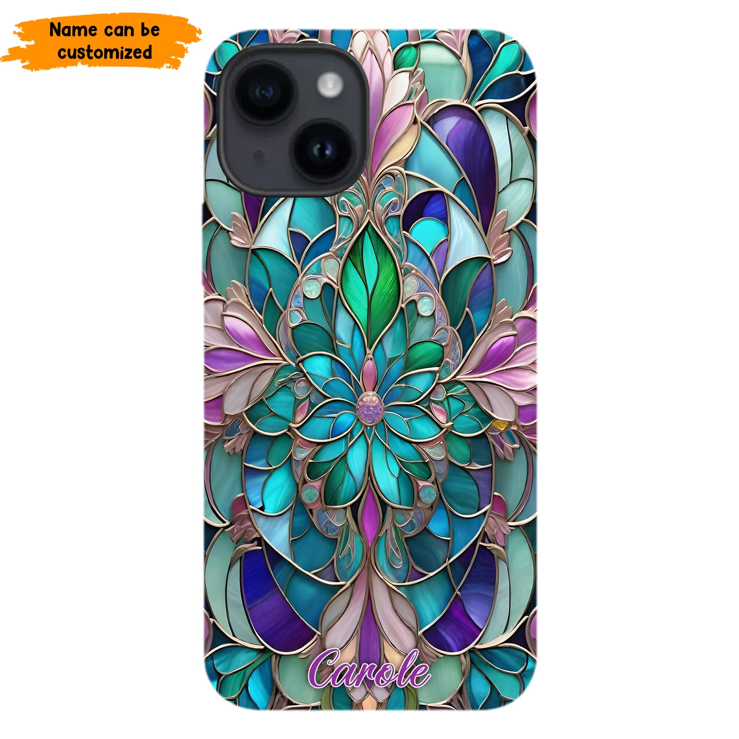 Personalized Stained Glass Mandala Phone Case
