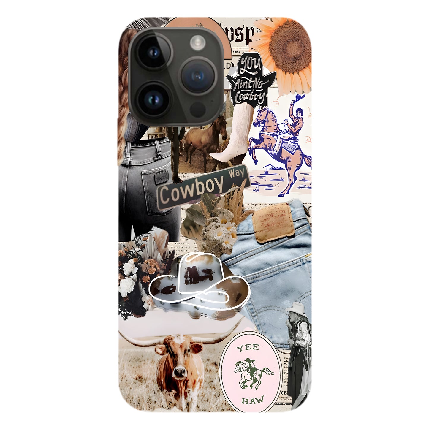 Cowboy Way Collage – Western Rodeo Vibes Phone Case