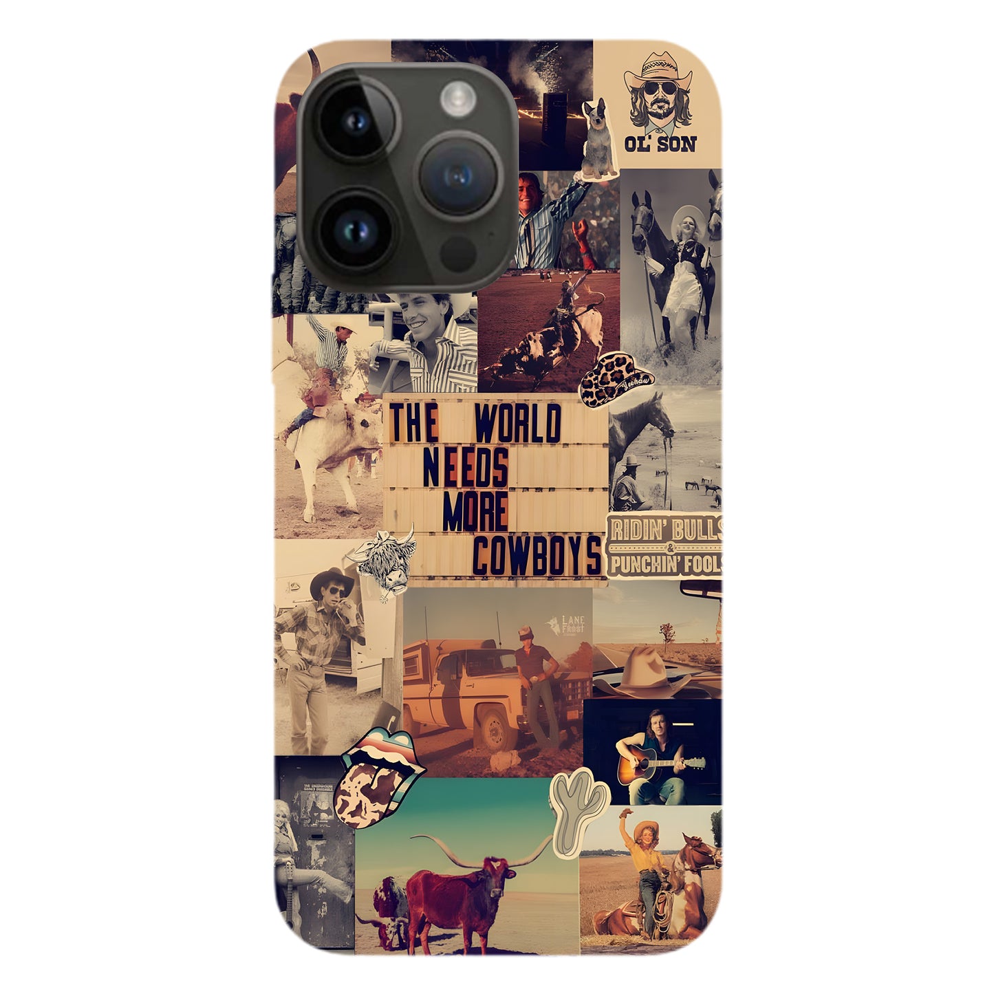 Rodeo Roots Collage – Vintage Cowboy Phone Case
