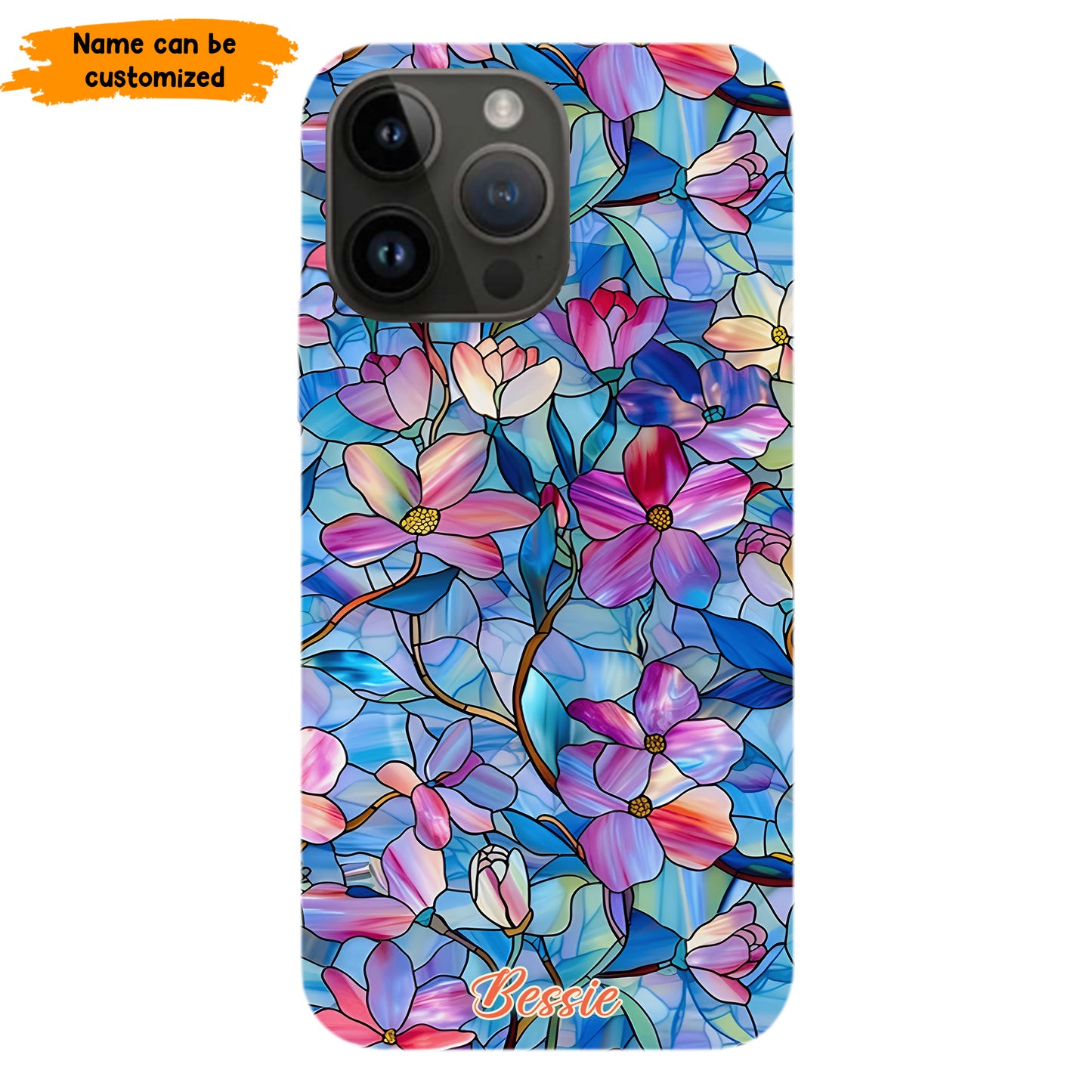 Personalized Stained Glass Floral Phone Case