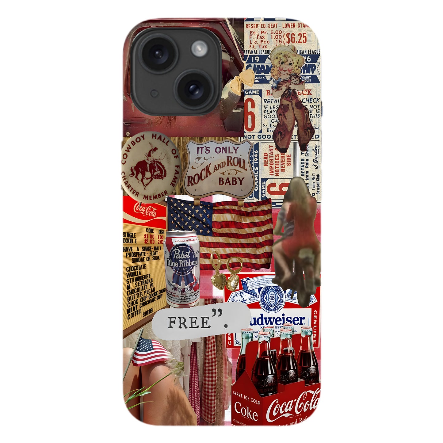 Born to Be Free – Vintage Americana Phone Case