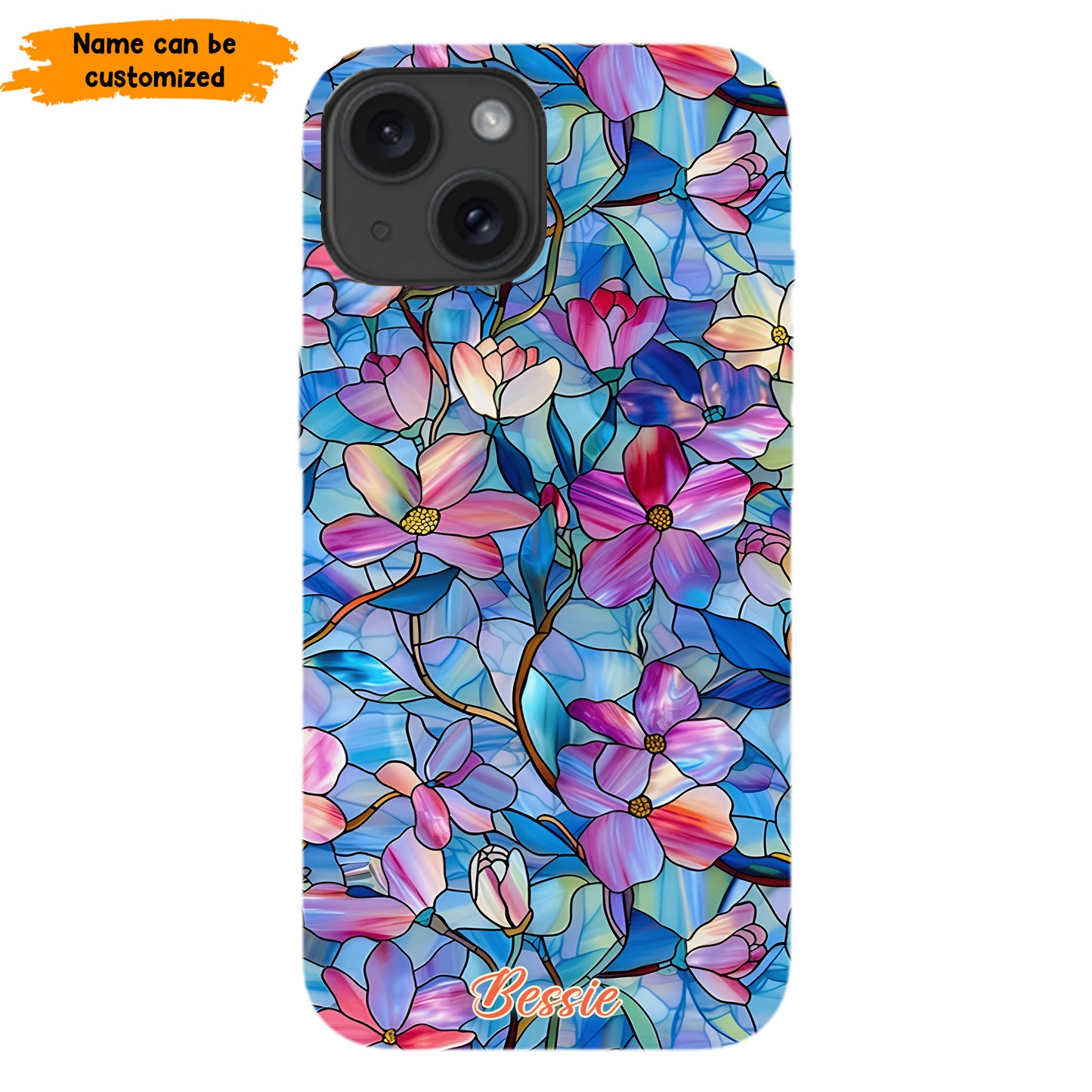 Personalized Stained Glass Floral Phone Case