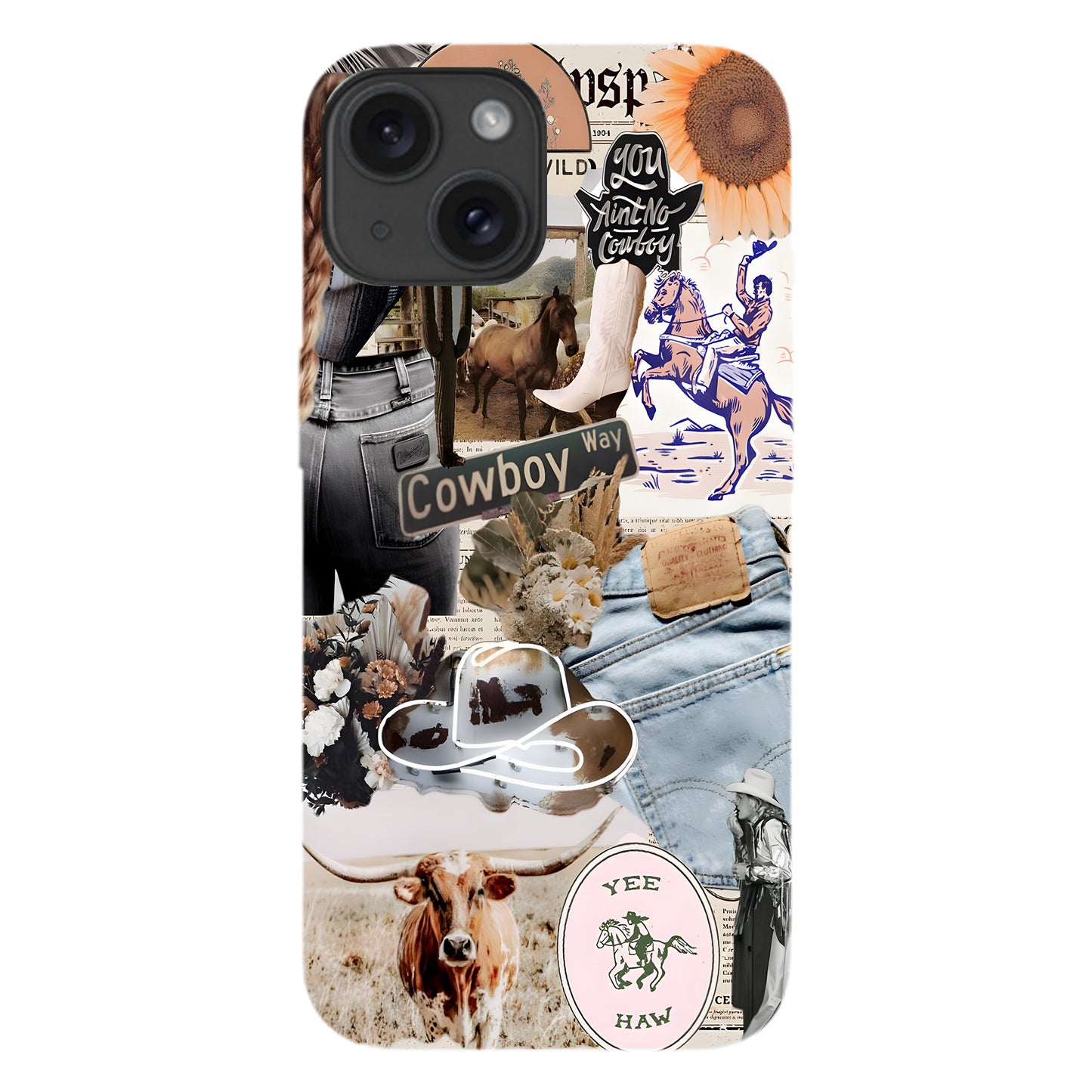 Cowboy Way Collage – Western Rodeo Vibes Phone Case