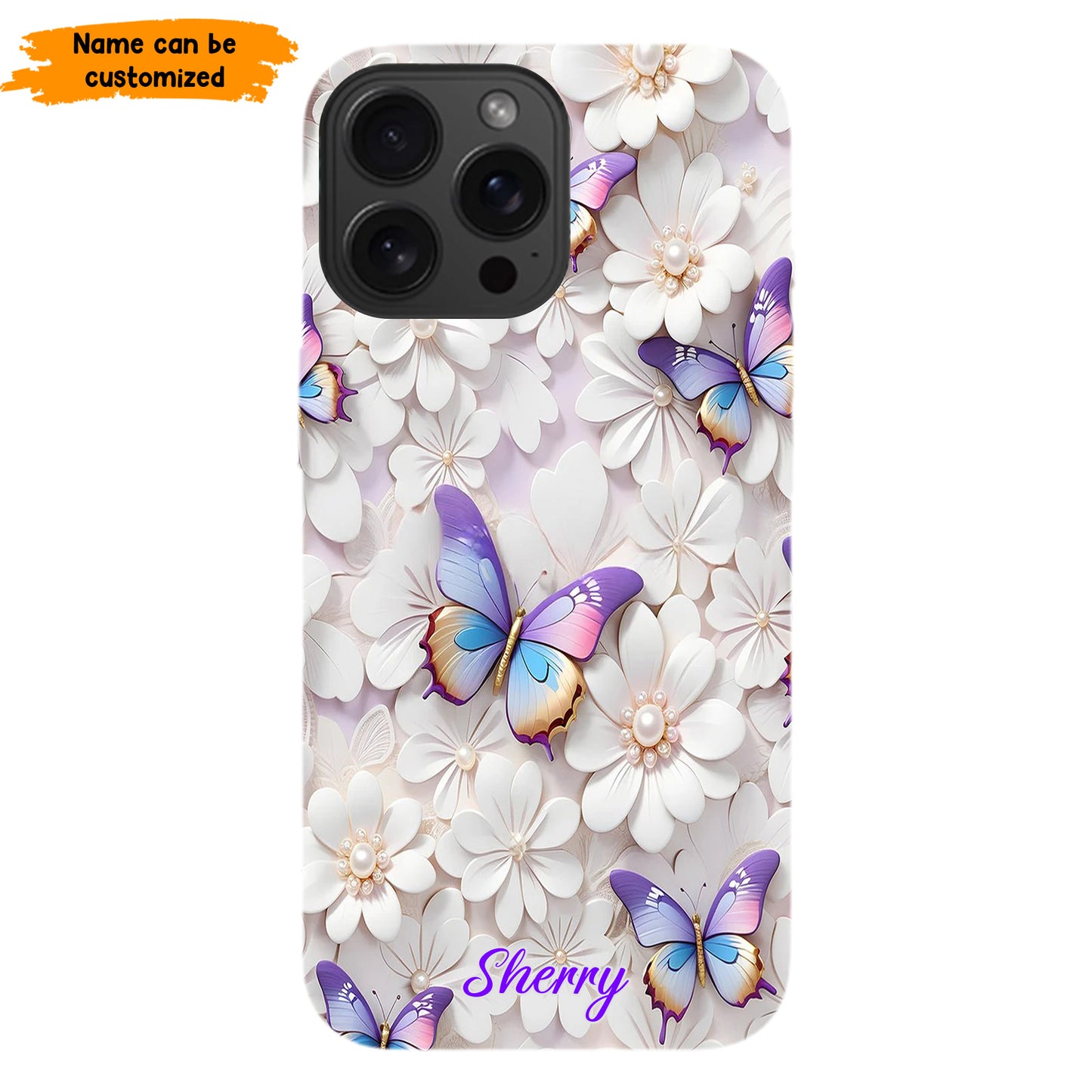 Personalized Beautiful Floral Butterfly Phone Case