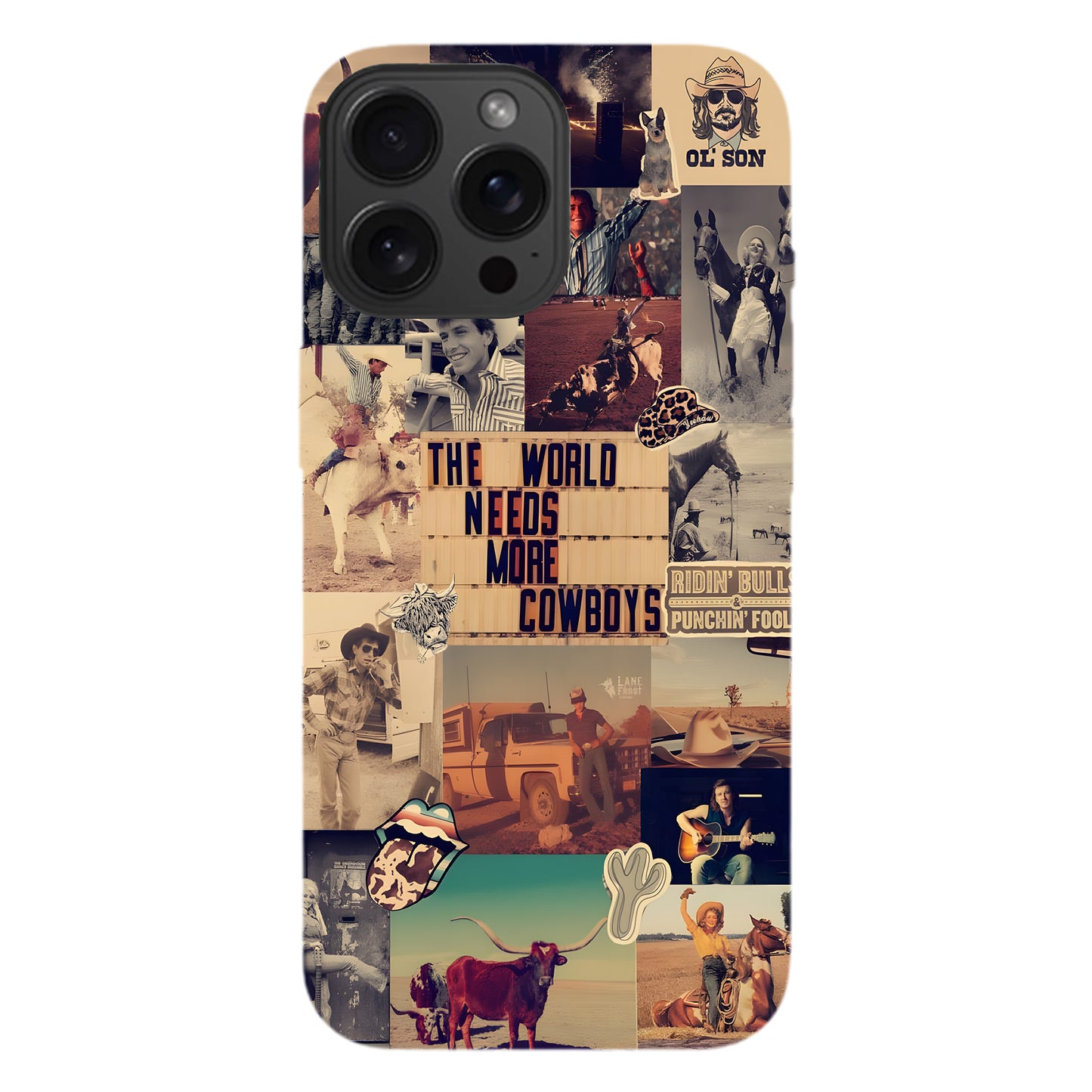 Rodeo Roots Collage – Vintage Cowboy Phone Case
