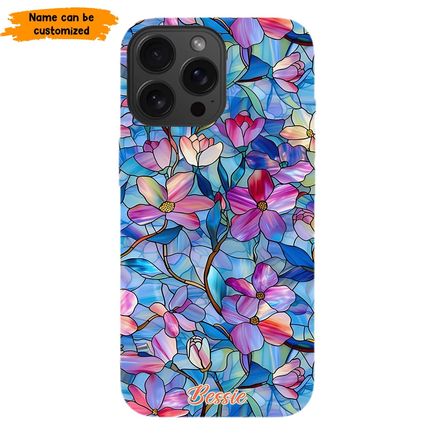 Personalized Stained Glass Floral Phone Case