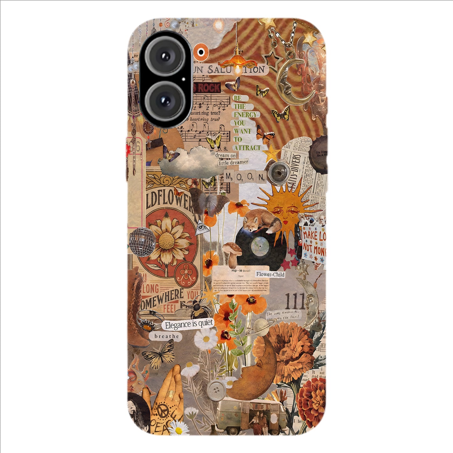 Boho Collage Phone Case – Flower Child Energy