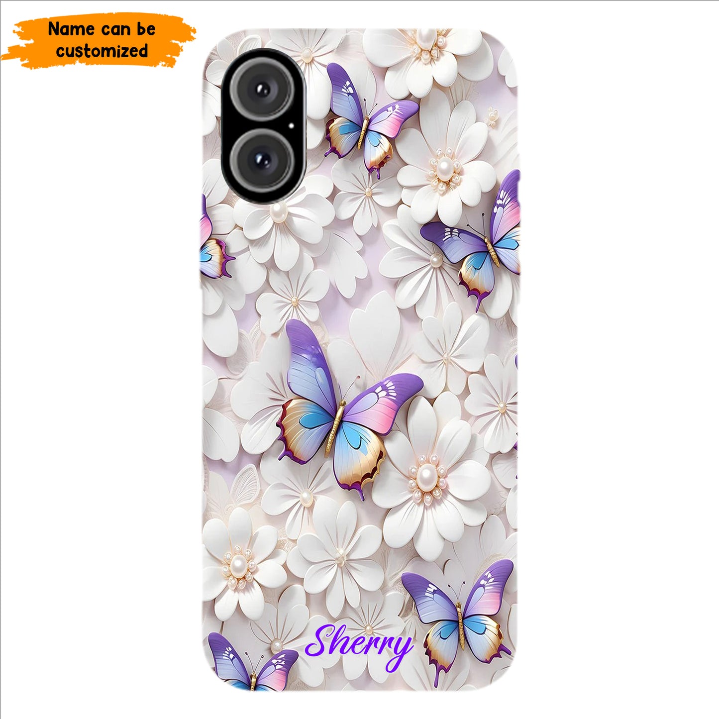 Personalized Beautiful Floral Butterfly Phone Case