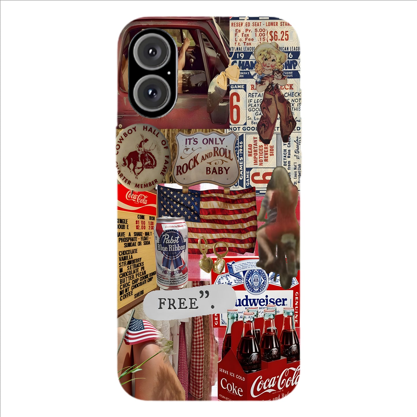 Born to Be Free – Vintage Americana Phone Case