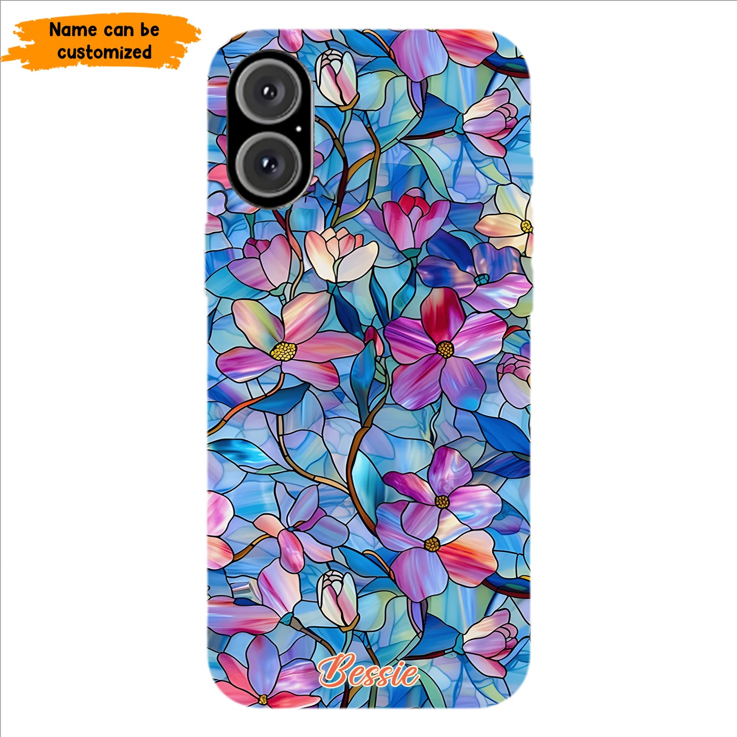 Personalized Stained Glass Floral Phone Case