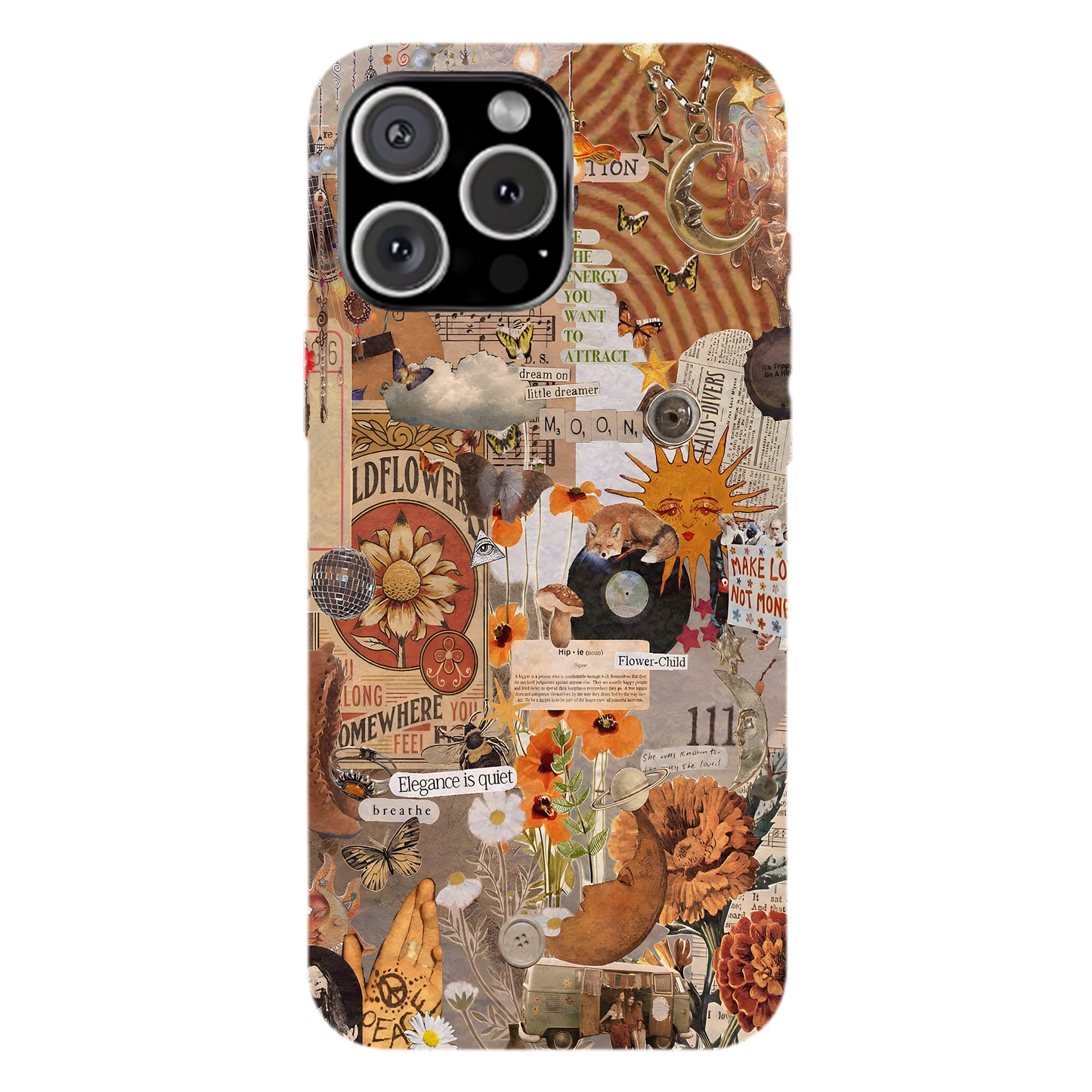 Boho Collage Phone Case – Flower Child Energy