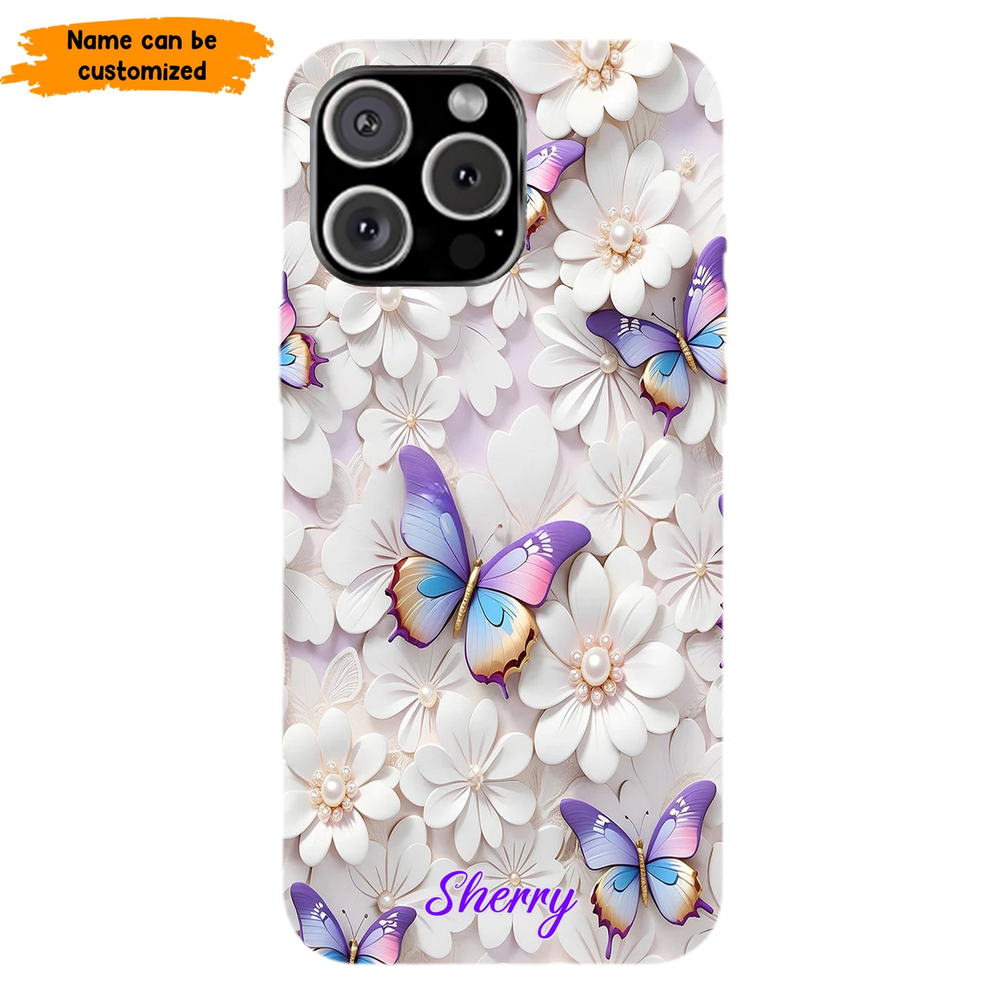 Personalized Beautiful Floral Butterfly Phone Case