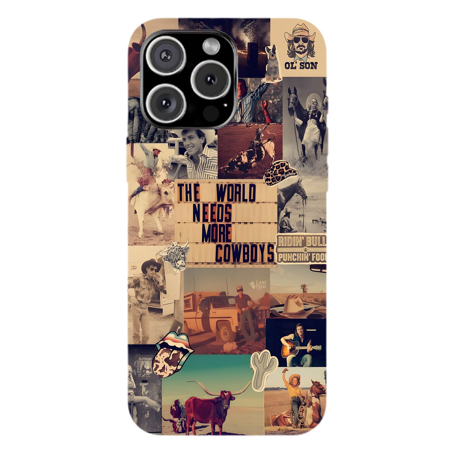 Rodeo Roots Collage – Vintage Cowboy Phone Case